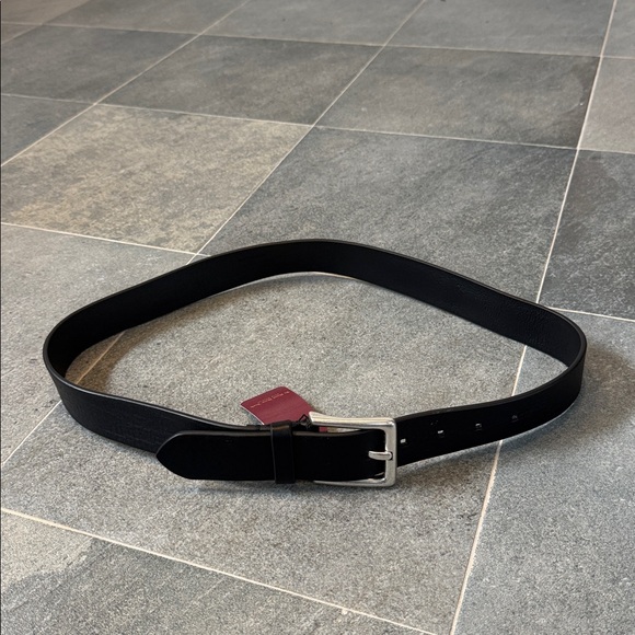 To Boot Black Leather Belt with Silver Buckle - Picture 1 of 3